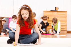 the girl writing